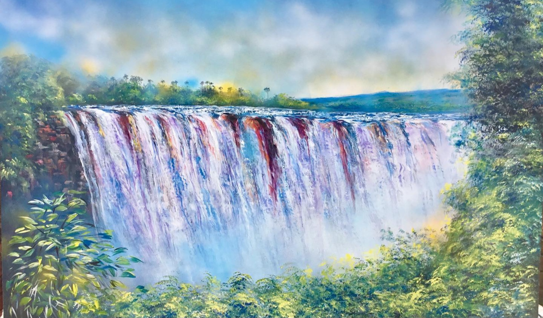 Victoria Falls painted by Barry Lungu